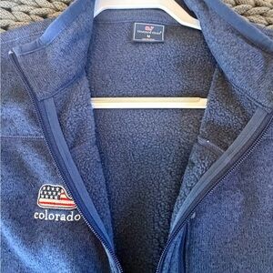Vineyard Vines Navy Sherpa-Lined Zip Jacket with Colorado Patch